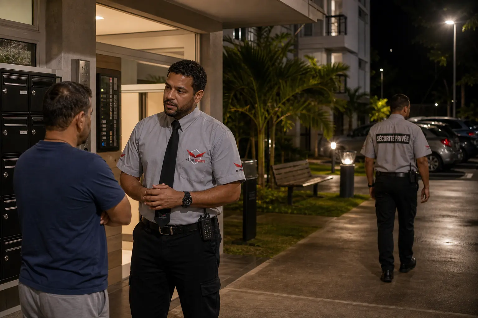 Agent ASRUN échangeant avec un occupant pendant une ronde résidentielle