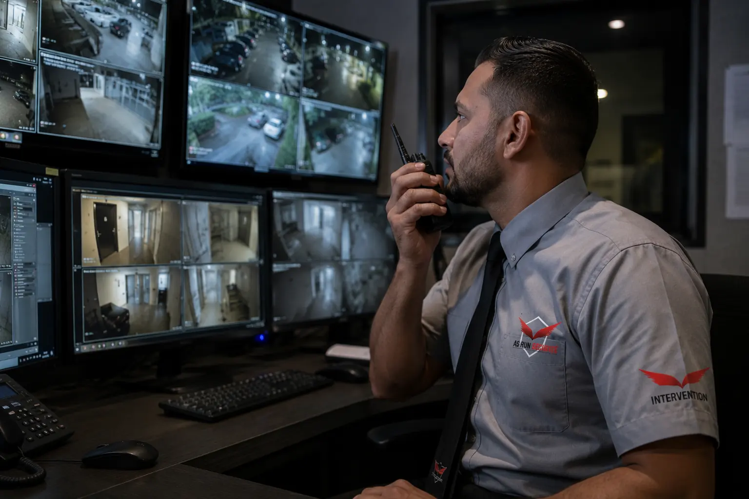 Agent ASRUN en poste de surveillance vidéo